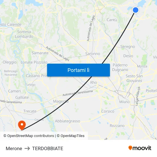 Merone to TERDOBBIATE map