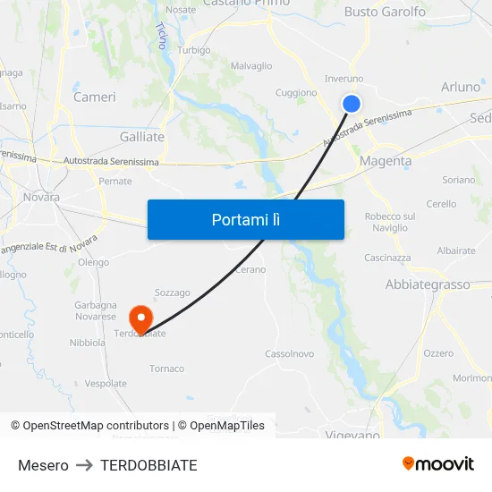 Mesero to TERDOBBIATE map