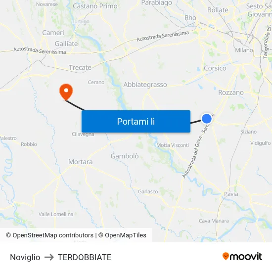 Noviglio to TERDOBBIATE map