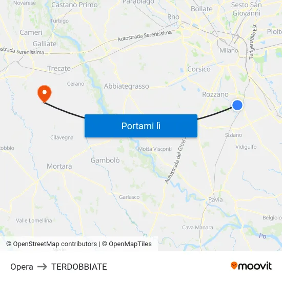 Opera to TERDOBBIATE map