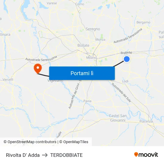Rivolta D' Adda to TERDOBBIATE map