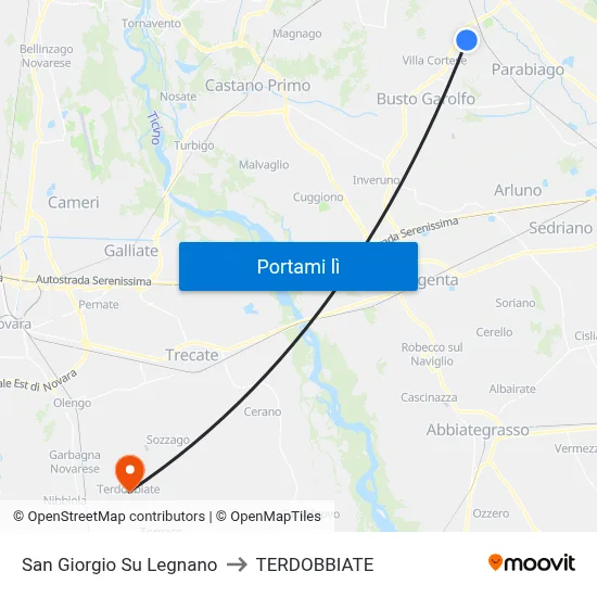 San Giorgio Su Legnano to TERDOBBIATE map