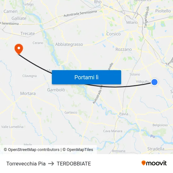 Torrevecchia Pia to TERDOBBIATE map