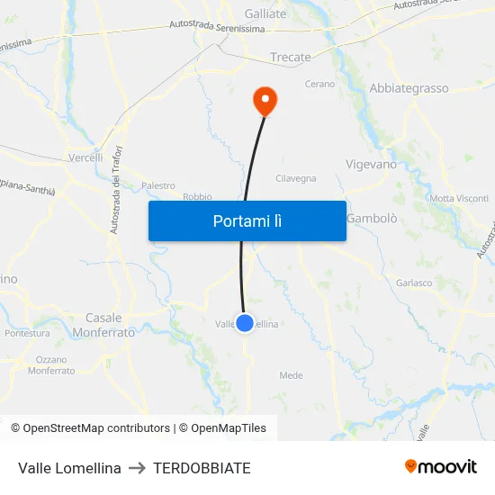 Valle Lomellina to TERDOBBIATE map