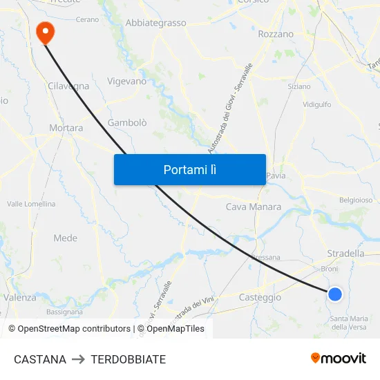 CASTANA to TERDOBBIATE map