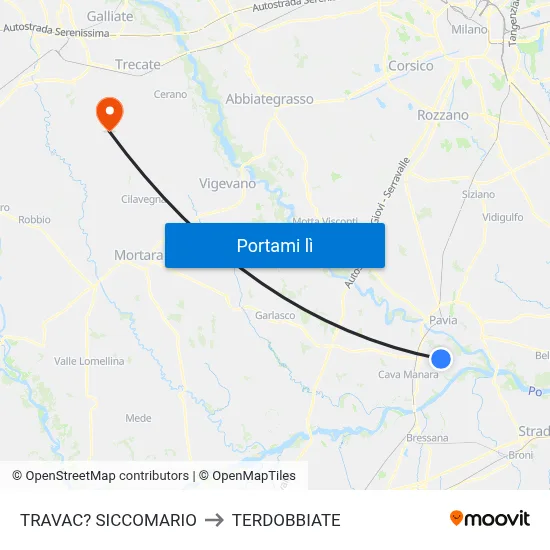 TRAVAC? SICCOMARIO to TERDOBBIATE map
