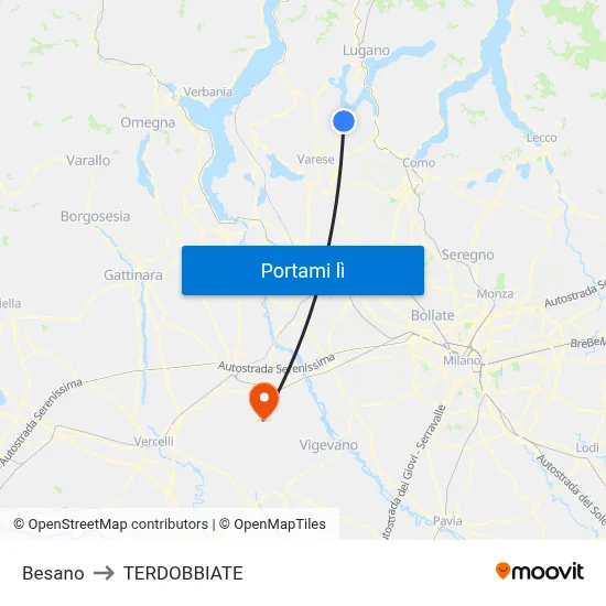 Besano to TERDOBBIATE map