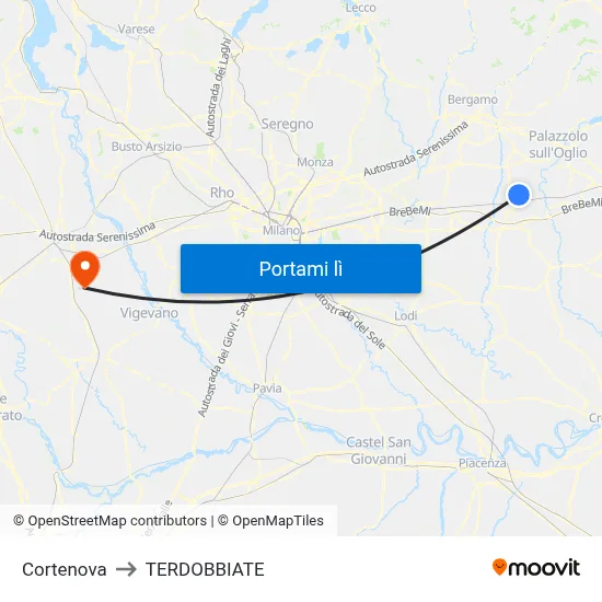 Cortenova to TERDOBBIATE map