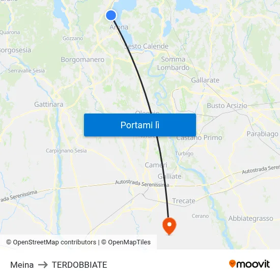 Meina to TERDOBBIATE map