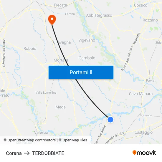 Corana to TERDOBBIATE map
