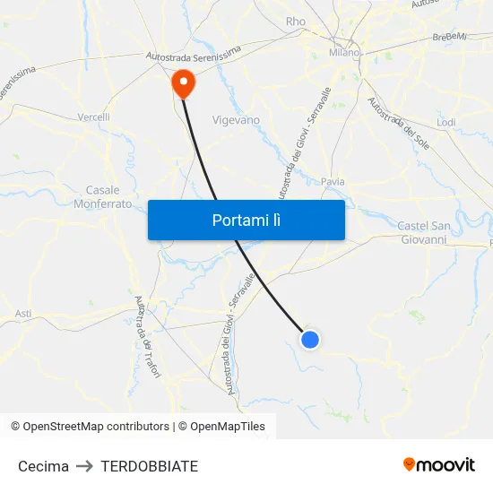 Cecima to TERDOBBIATE map