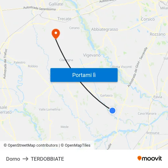 Dorno to TERDOBBIATE map