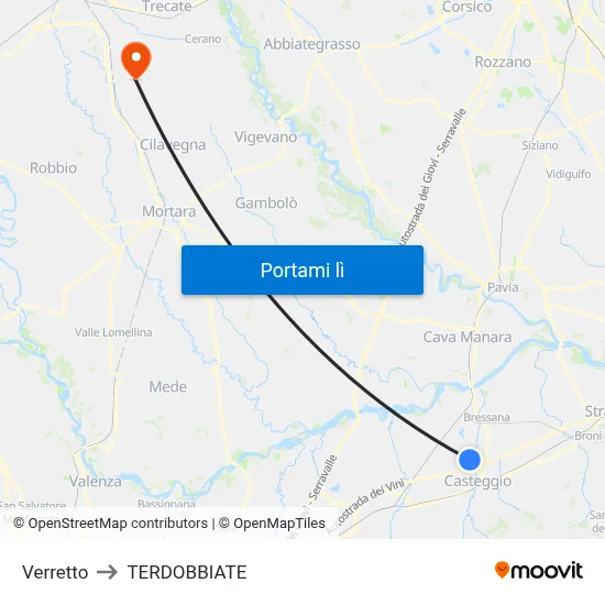 Verretto to TERDOBBIATE map
