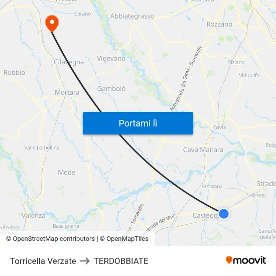 Torricella Verzate to TERDOBBIATE map