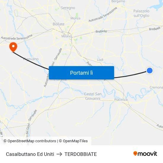 Casalbuttano Ed Uniti to TERDOBBIATE map