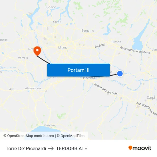Torre De' Picenardi to TERDOBBIATE map