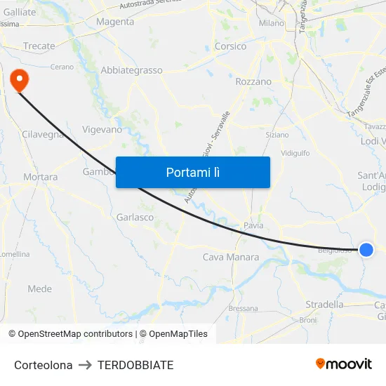Corteolona to TERDOBBIATE map
