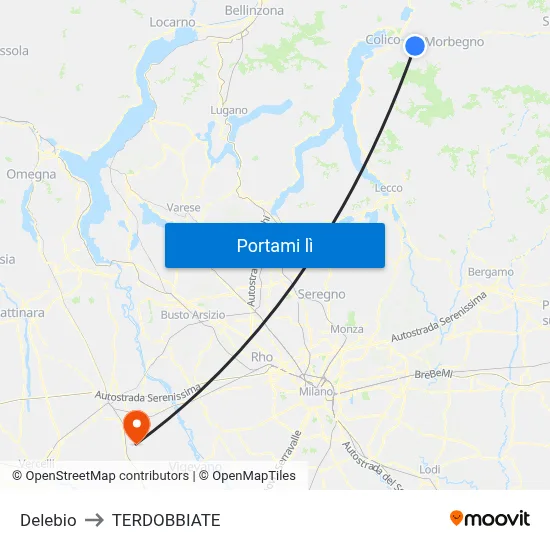 Delebio to TERDOBBIATE map