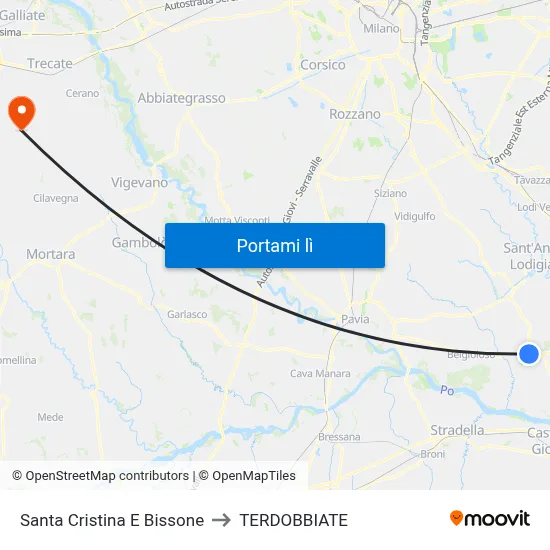 Santa Cristina E Bissone to TERDOBBIATE map