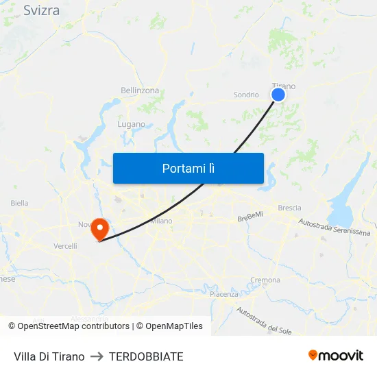 Villa Di Tirano to TERDOBBIATE map