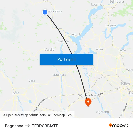 Bognanco to TERDOBBIATE map