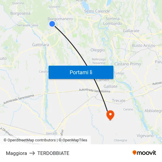 Maggiora to TERDOBBIATE map