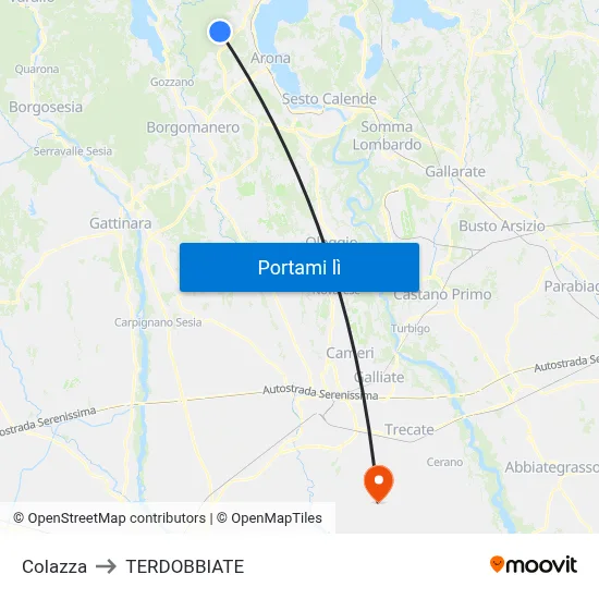 Colazza to TERDOBBIATE map