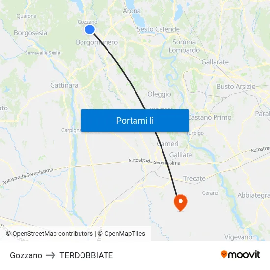 Gozzano to TERDOBBIATE map