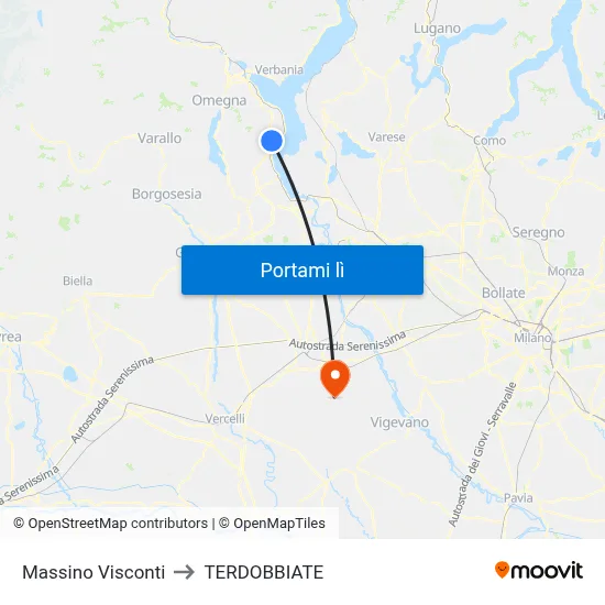 Massino Visconti to TERDOBBIATE map