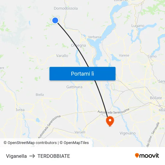 Viganella to TERDOBBIATE map