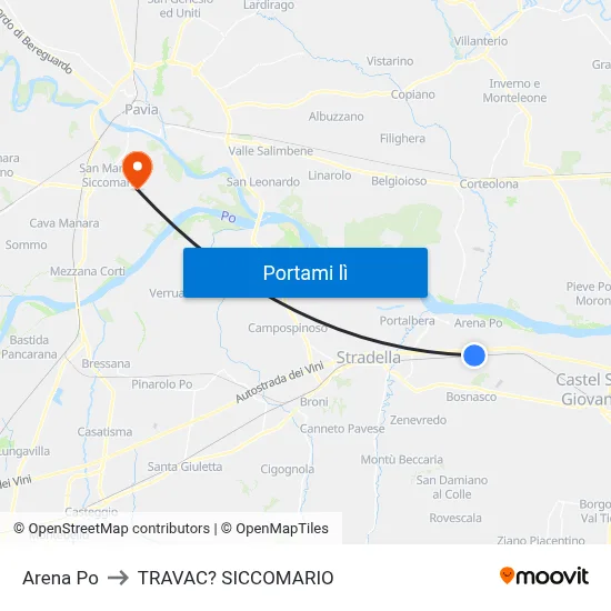 Arena Po to TRAVAC? SICCOMARIO map