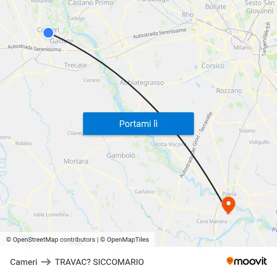 Cameri to TRAVAC? SICCOMARIO map
