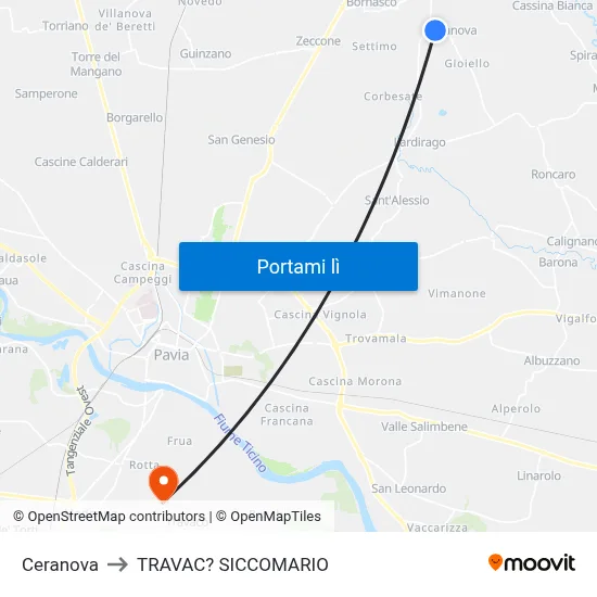 Ceranova to TRAVAC? SICCOMARIO map