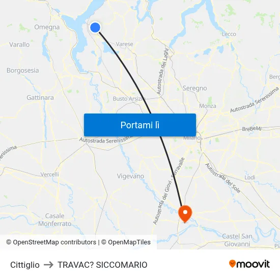 Cittiglio to TRAVAC? SICCOMARIO map