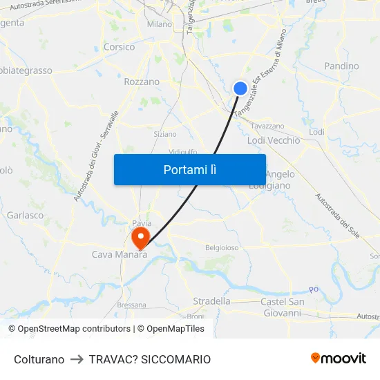 Colturano to TRAVAC? SICCOMARIO map