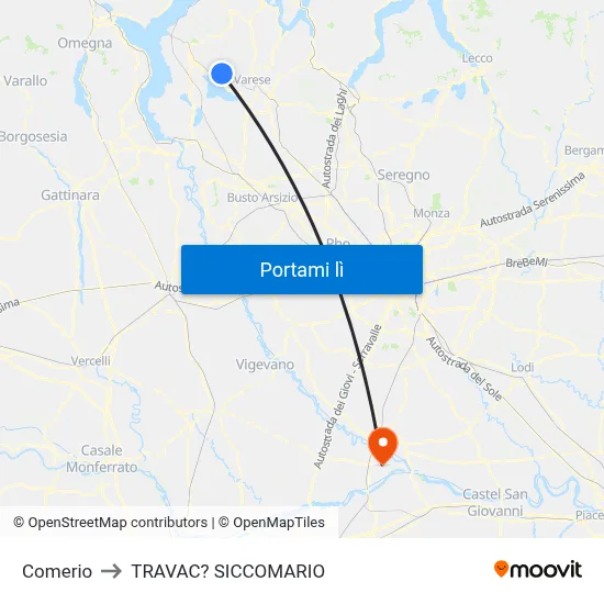 Comerio to TRAVAC? SICCOMARIO map
