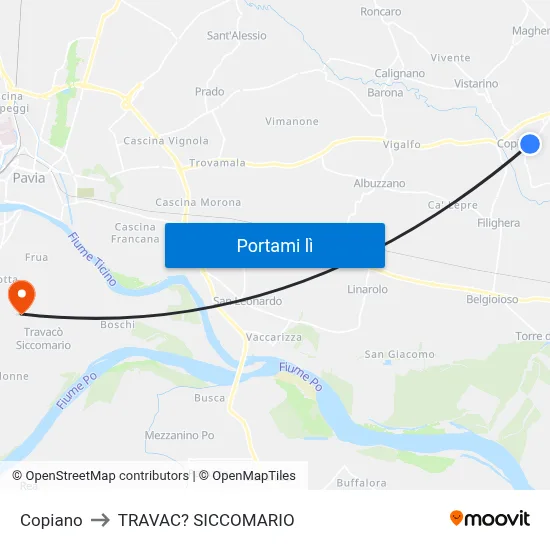 Copiano to TRAVAC? SICCOMARIO map
