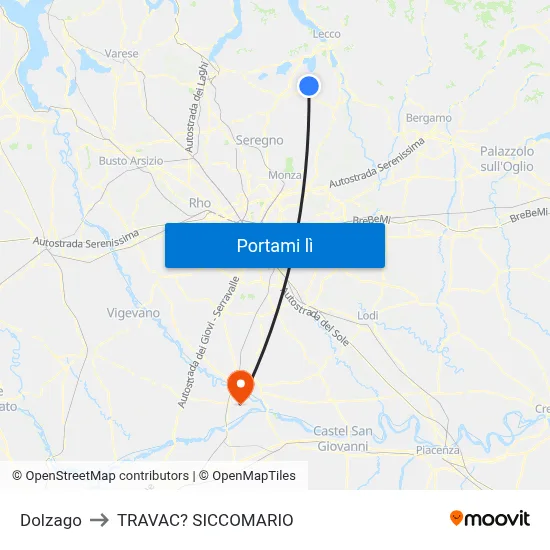 Dolzago to TRAVAC? SICCOMARIO map