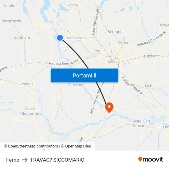 Ferno to TRAVAC? SICCOMARIO map