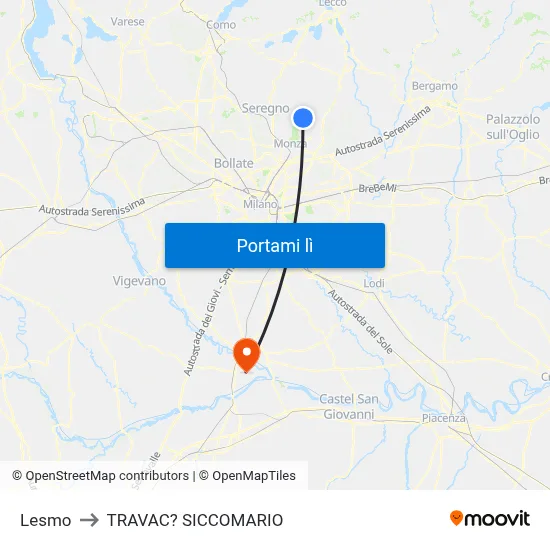 Lesmo to TRAVAC? SICCOMARIO map