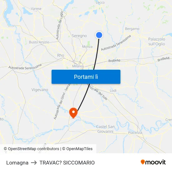 Lomagna to TRAVAC? SICCOMARIO map