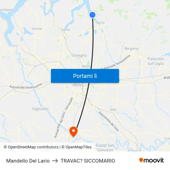 Mandello Del Lario to TRAVAC? SICCOMARIO map