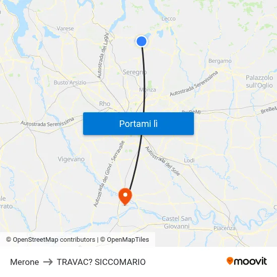 Merone to TRAVAC? SICCOMARIO map