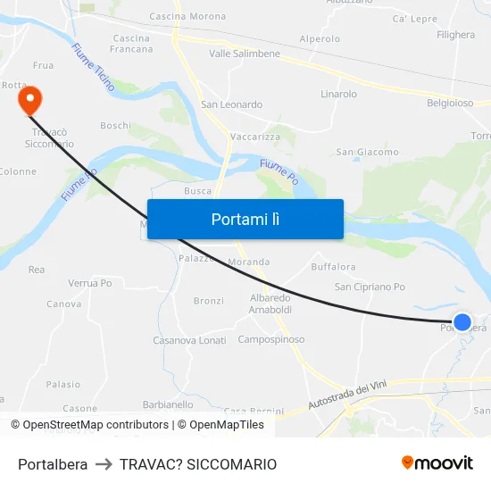 Portalbera to TRAVAC? SICCOMARIO map
