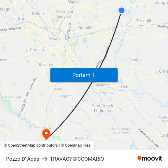 Pozzo D' Adda to TRAVAC? SICCOMARIO map