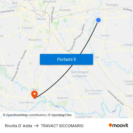 Rivolta D' Adda to TRAVAC? SICCOMARIO map