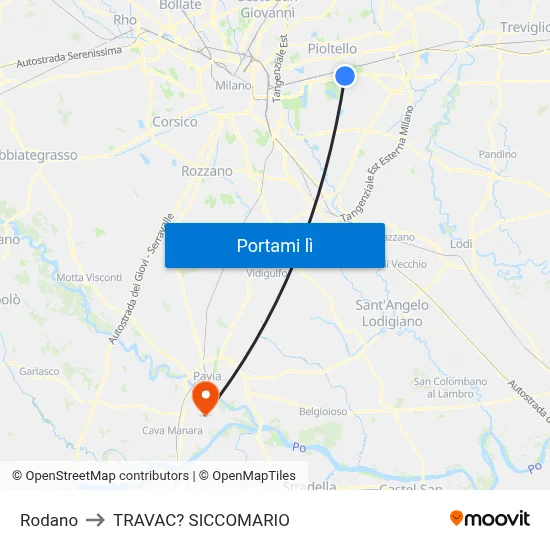 Rodano to TRAVAC? SICCOMARIO map