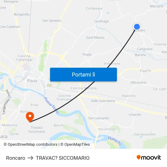 Roncaro to TRAVAC? SICCOMARIO map