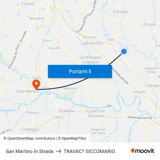 San Martino In Strada to TRAVAC? SICCOMARIO map