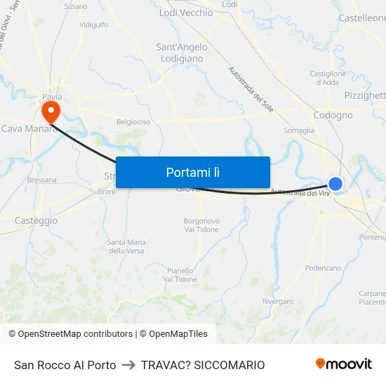 San Rocco Al Porto to TRAVAC? SICCOMARIO map